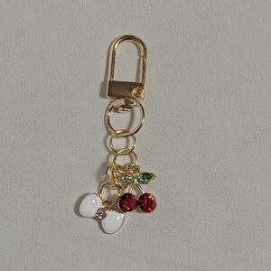 ✨ Handmade Cherry & Bow Charm Keychain – JoJo Styles ✨